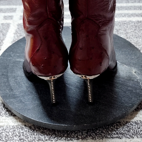 Leather maroon boots CUTE! - Picture 3 of 14